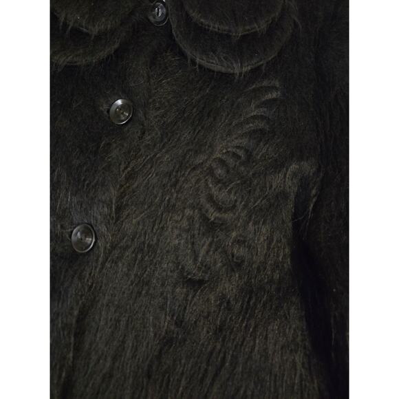 1940s Bearskin Chubby Mohair Cardigan Coat By Regina Hand Knitted Sweater Vtg - Picture 9 of 16